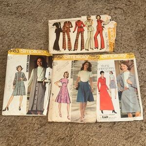 Vintage 1972 simplicity sewing patterns 4pc lot